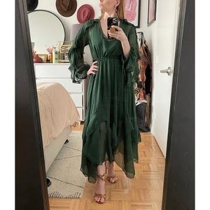 🌿 Asos Green Midi Dress w/ Long Sleeves